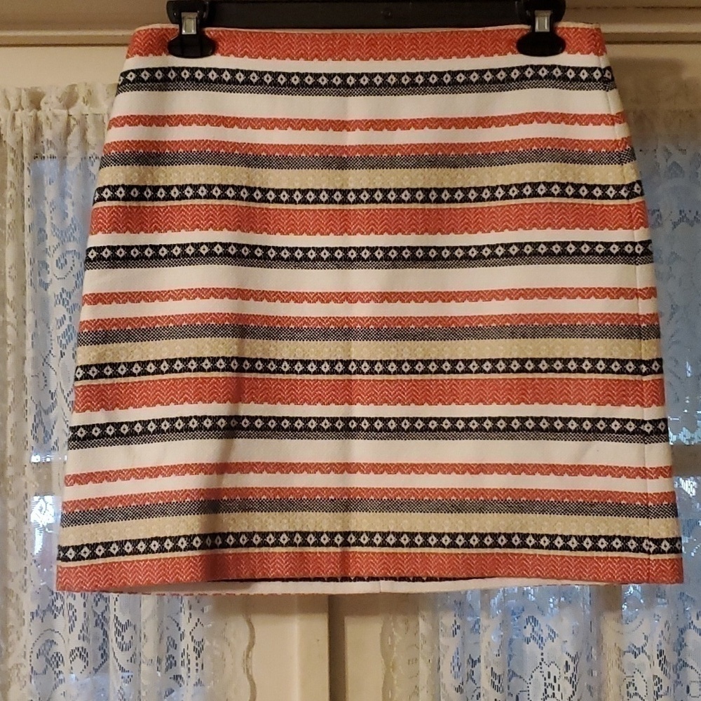 Loft Cotton Striped Skirt Size 10
